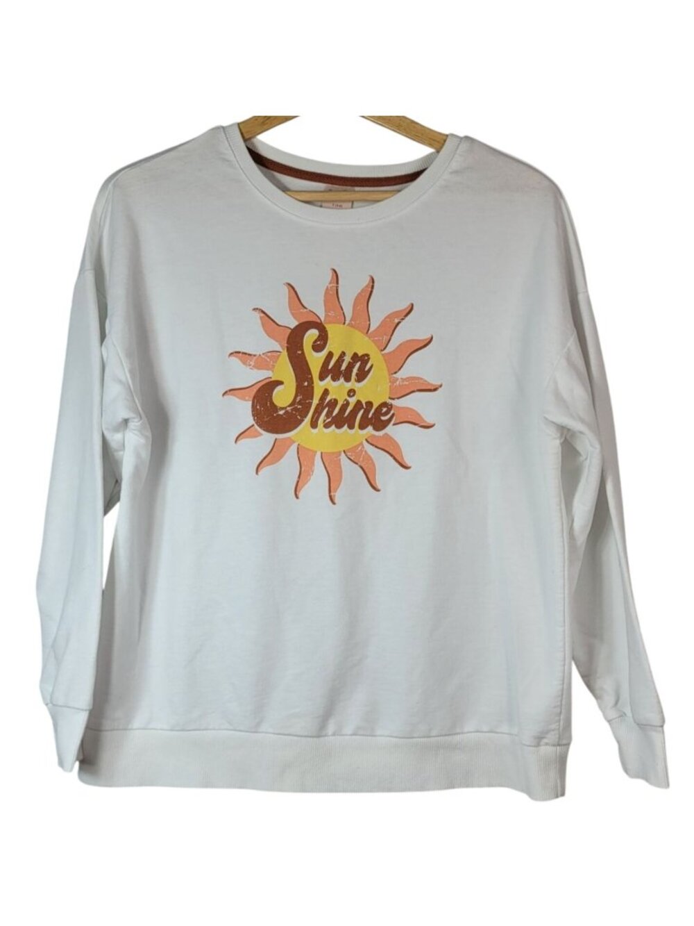 Secret Treasures Pajama Lounge Top White Small Long Sleeve Sun Shine Pullover